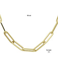 14K geelgoud collier paperclip vierkante buis 5,5 mm 45 cm 4022482 - PansiteNederland.nl