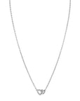 ZINZI Zilveren Ketting met Verbonden Hartjes en Witte Zirkonia 42-45cm ZIC2493