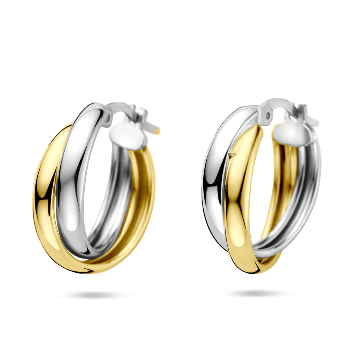 Zilveren vergulde (geel/rhodium) oorringen 19,5 mm 1 micron - 2200470 - PansiteNederland.nl