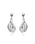 Zilveren gerhodineerde oorhangers zirkonia 22 mm - 1341325