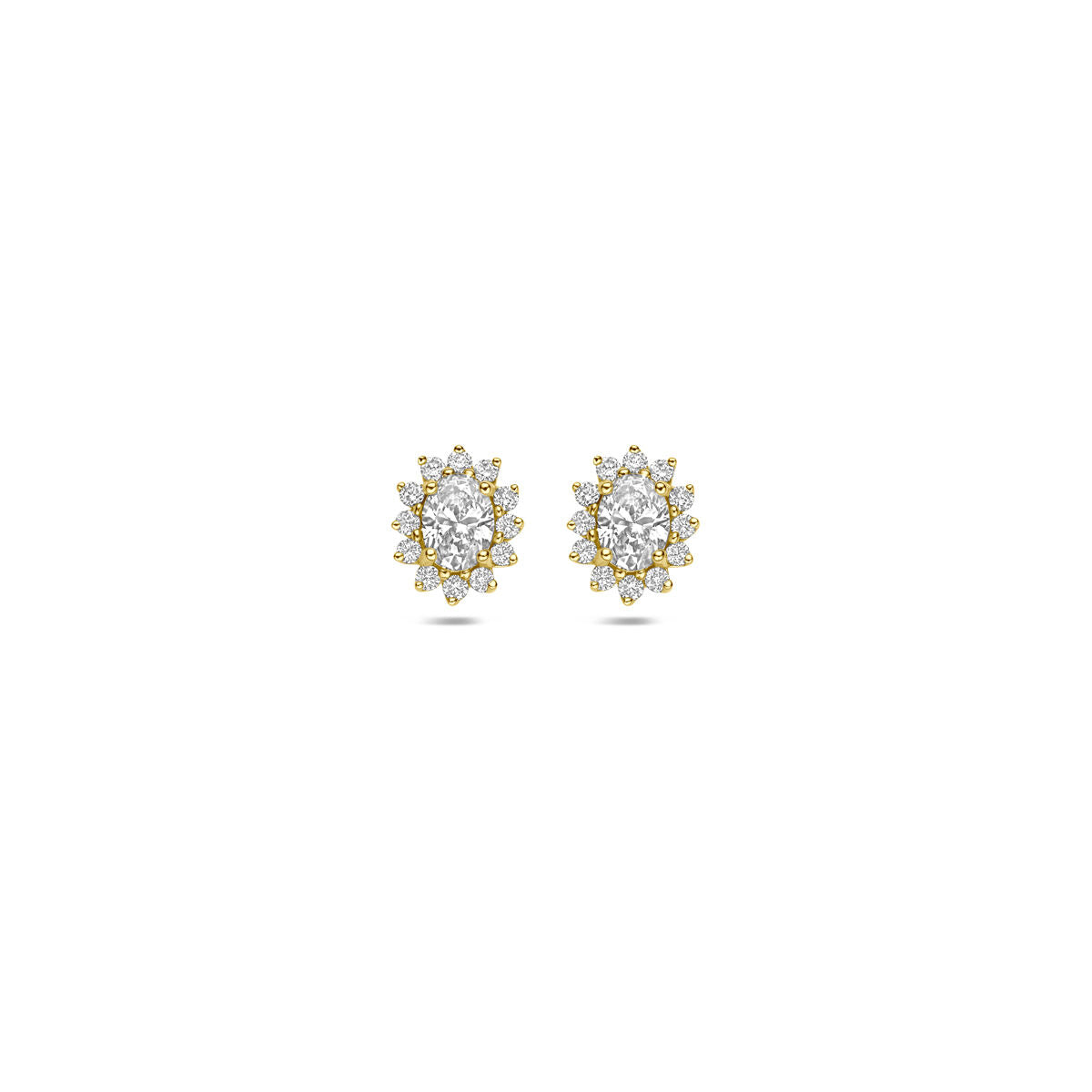 Oorknoppen lab grown diamant 0.43ct (2x 0.217ct) f vs 14K geelgoud 6,5 mm