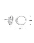 Zilveren gerhodineerde klapoorringen zirkonia 11 mm - 1342193