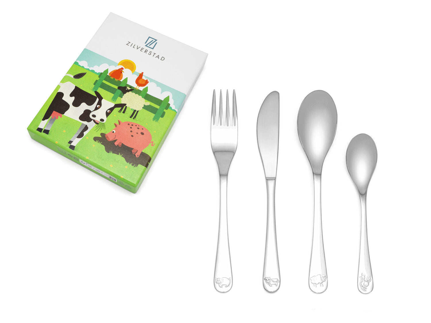 Zilverstad Kinderbestek Boerderijdieren RVS - 6834070