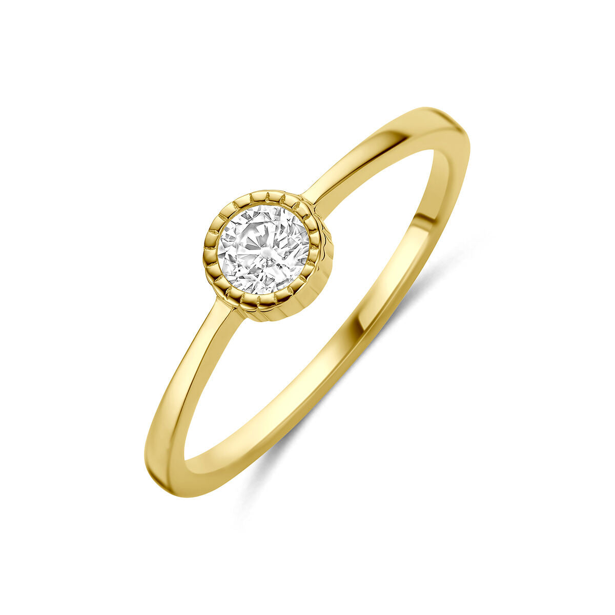Ring zirkonia 9K geelgoud briljant