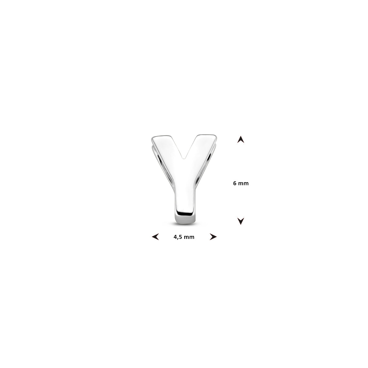Hanger letter Y 6 mm zilver #Letter_Y