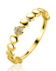 ZINZI Gold 14 krt gouden ring (3mm breed) gladde rondjes, middelste bezet met witte zirkonia's ZGR540 - PansiteNederland.nl