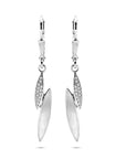 Zilveren gerhodineerde oorhangers zirkonia poli/mat 36 mm - 1341203