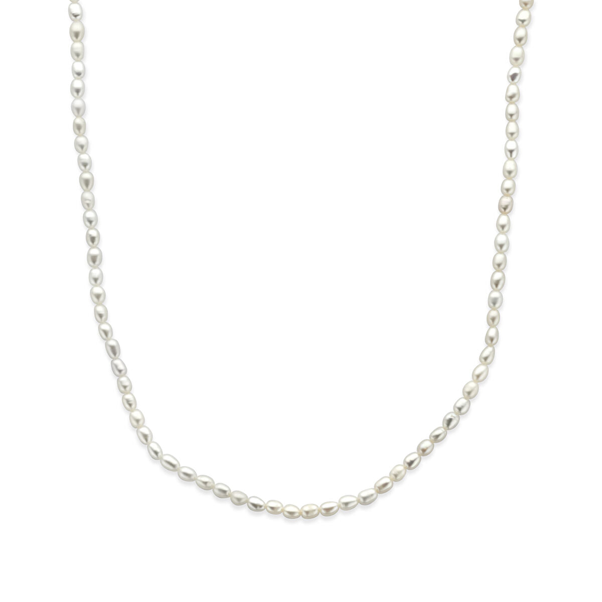 Collier parels 41 + 4 cm zilver gerhodineerd