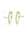14K geelgouden klapoorringen diamant 0.15ct 2x 0.075ct h si 16,5 mm - 4034544