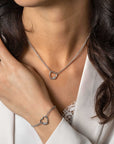 Zinzi zilveren ketting 45cm hart met zirkonia 40-45cm ZIC2507 - PansiteNederland.nl