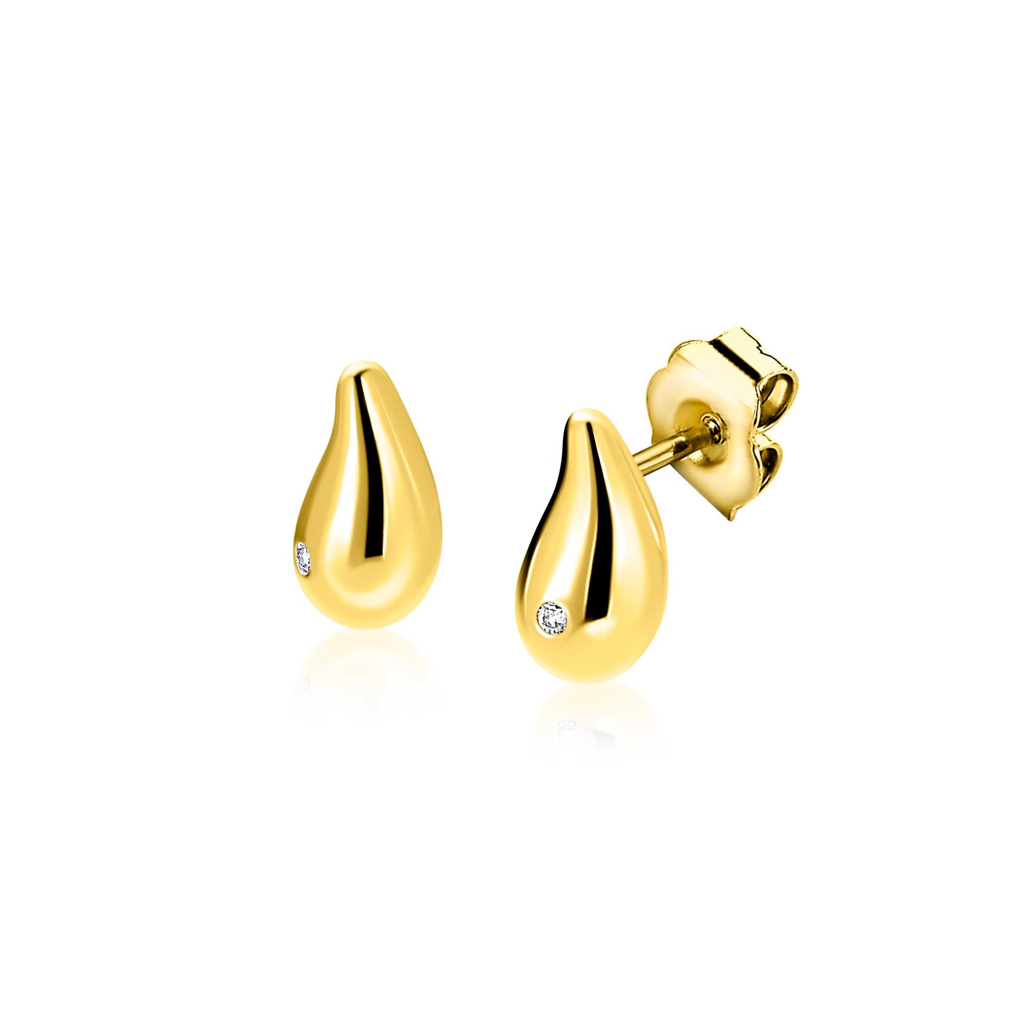 ZINZI 14K Gouden Oorbellen ZGO558 wit