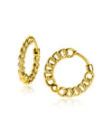 ZINZI gold plated zilveren oorringen, vanaf zijkant gourmet schakel zichtbaar, 2mm breed, met luxe klapsluiting 17mm - ZIO1414G - PansiteNederland.nl