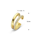 Zilveren vergulde ear cuff zirkonia 12 mm 1 micron - 2104169