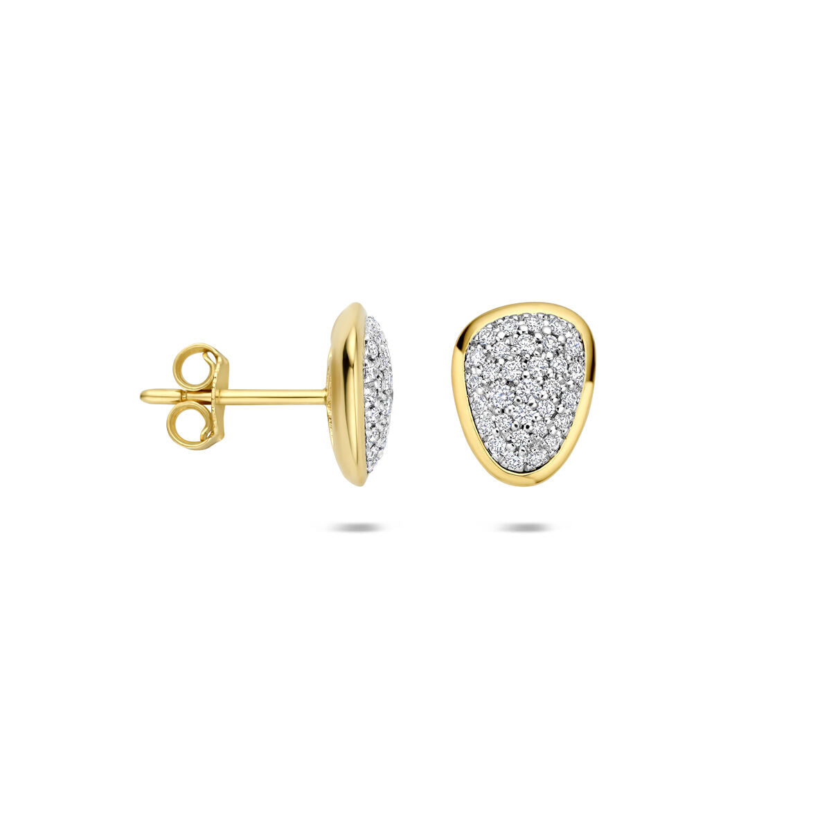 Fantasy Collection Oorbellen diamant 0.35ct (2x 0.175ct) h si 10,5 mm 14K bicolor goud
