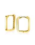 Zinzi Gold 14 krt gouden rechthoekige oorringen met luxe klapsluiting 16mm x 2mm vierkante buis ZGO425
