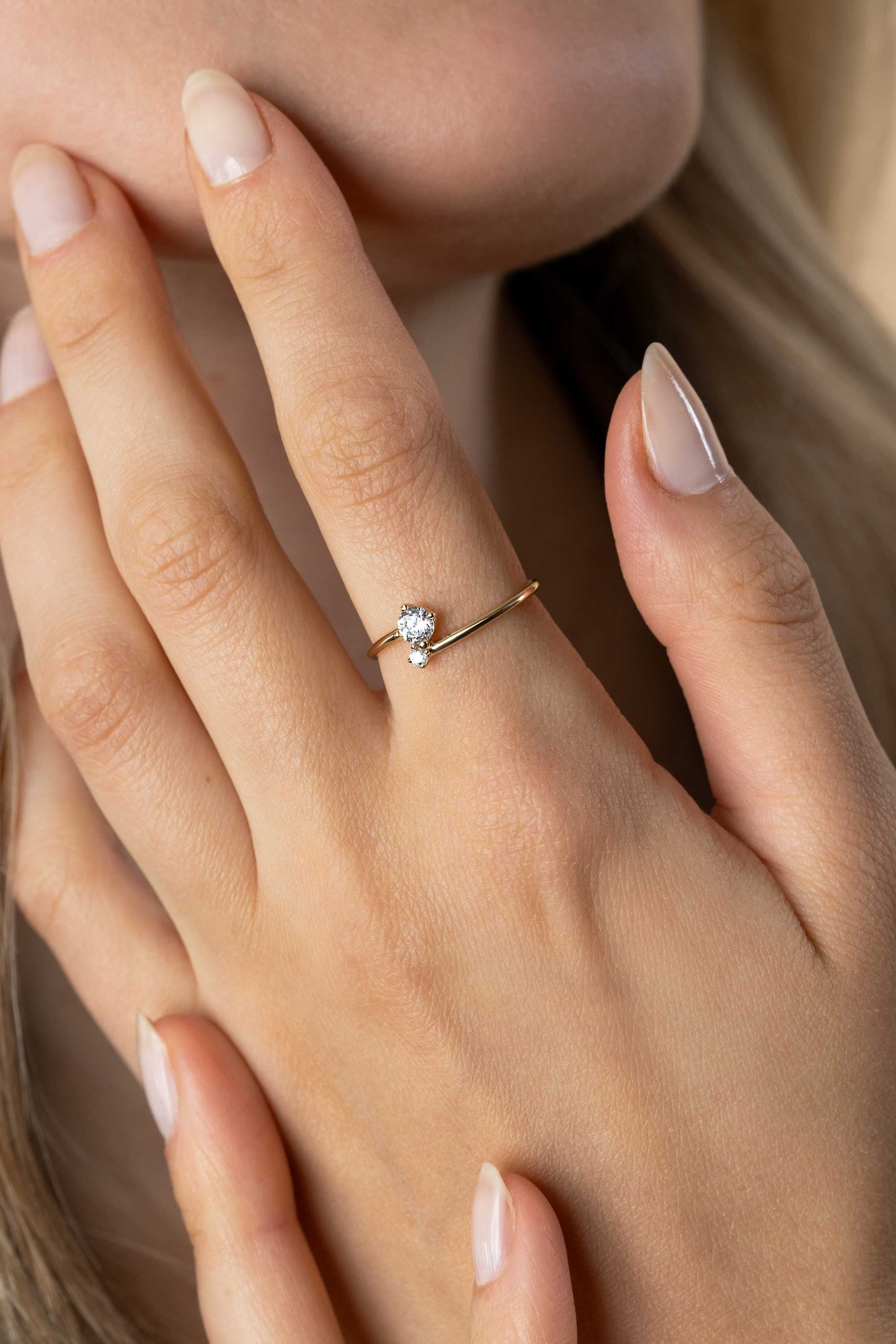 ZINZI Gold 14 krt gouden ring met twee vierpootszettingen, bezet met ronde witte zirkonia's (7mm) ZGR462 - PansiteNederland.nl