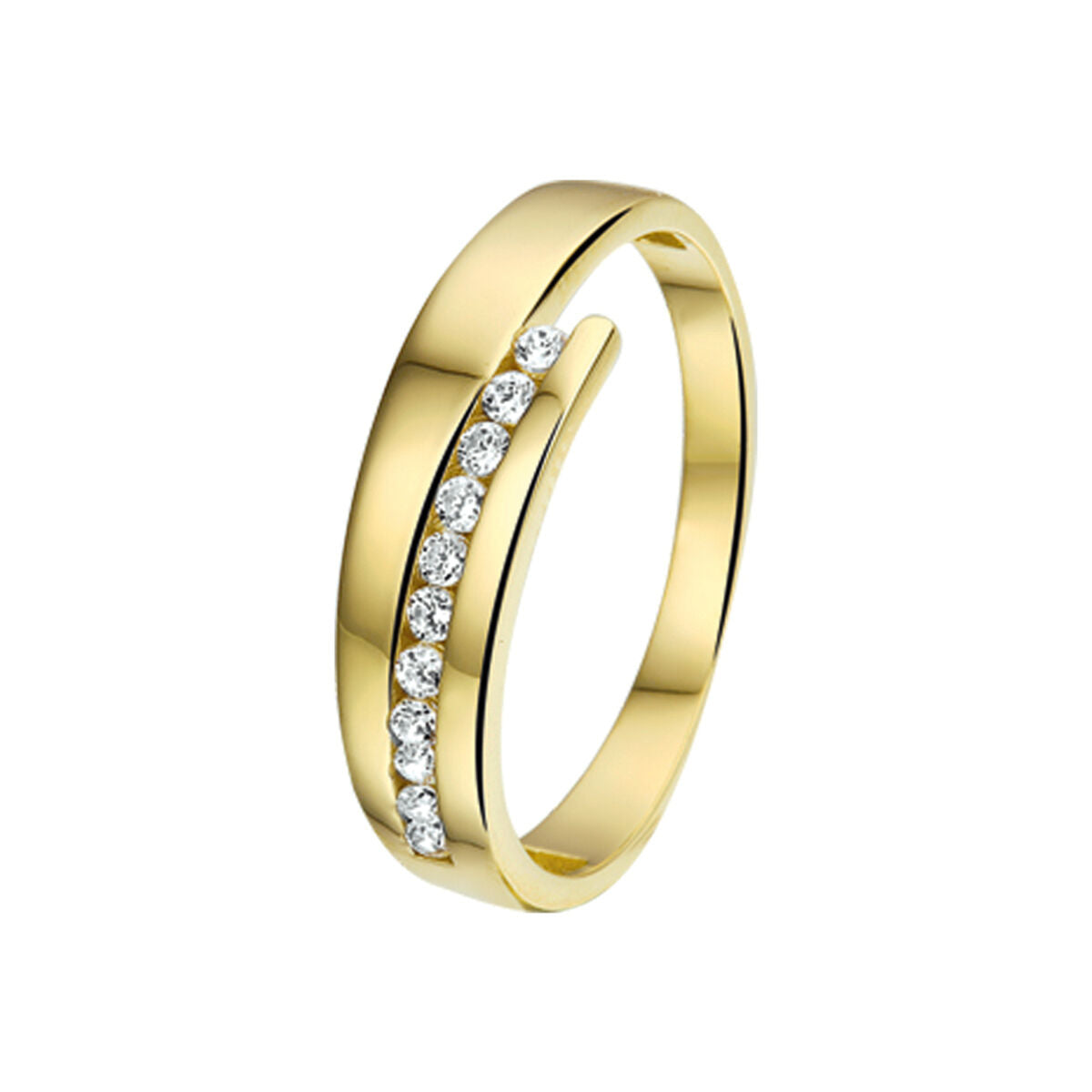 14K Geelgouden Ring met Zirkonia