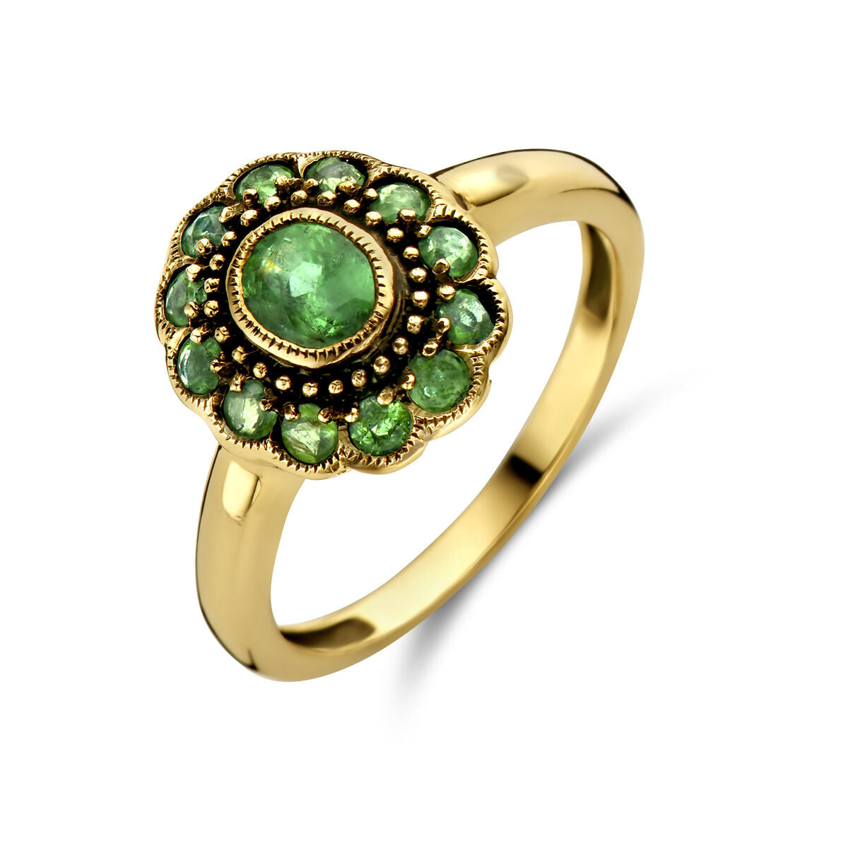 Ring smaragd 14K geelgoud