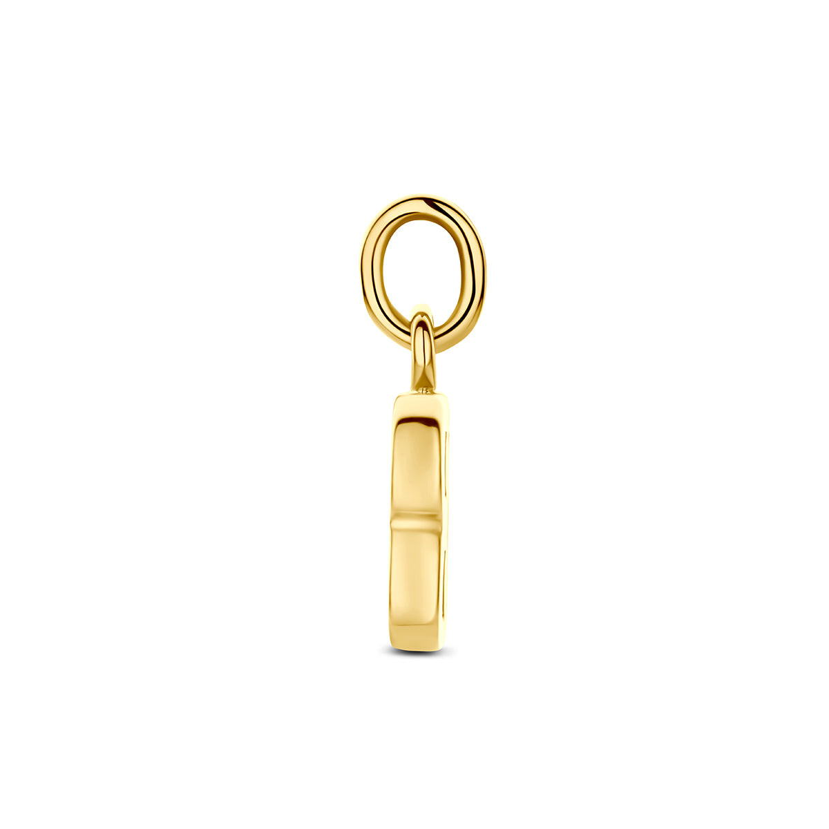 Hanger letter B zirkonia 9,5 mm 14K geelgoud #Letter_B