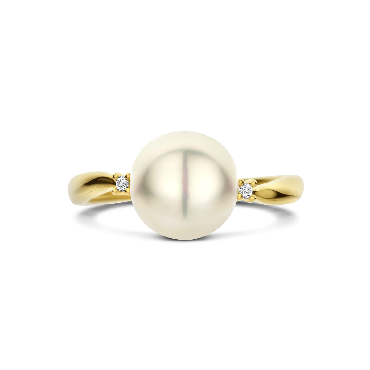 Fantasy Collection Ring parel diamant 0.02ct h p 14K geelgoud