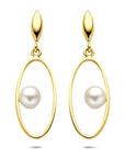 14K geelgouden oorhanger parel 32 mm - 4034882