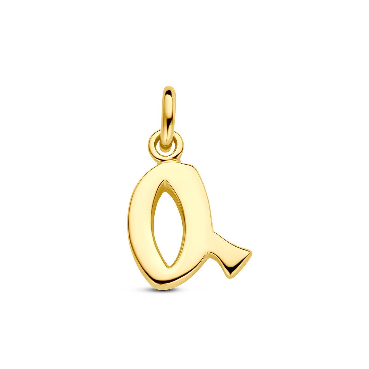 Hanger letter Q 12,5 mm 14K geelgoud #Letter_Q