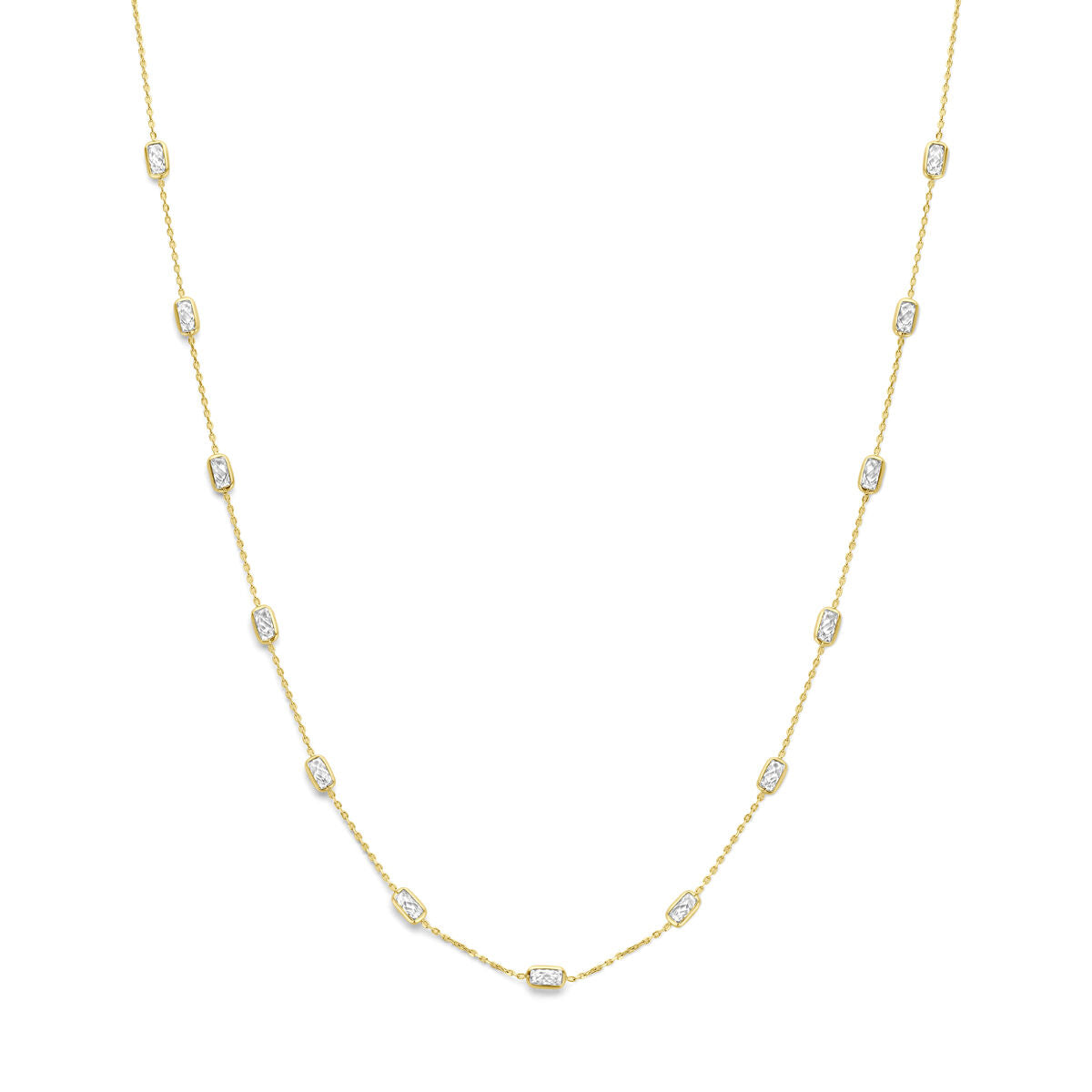 Collier zirkonia 9K geelgoud 41 - 43 - 45 cm emerald