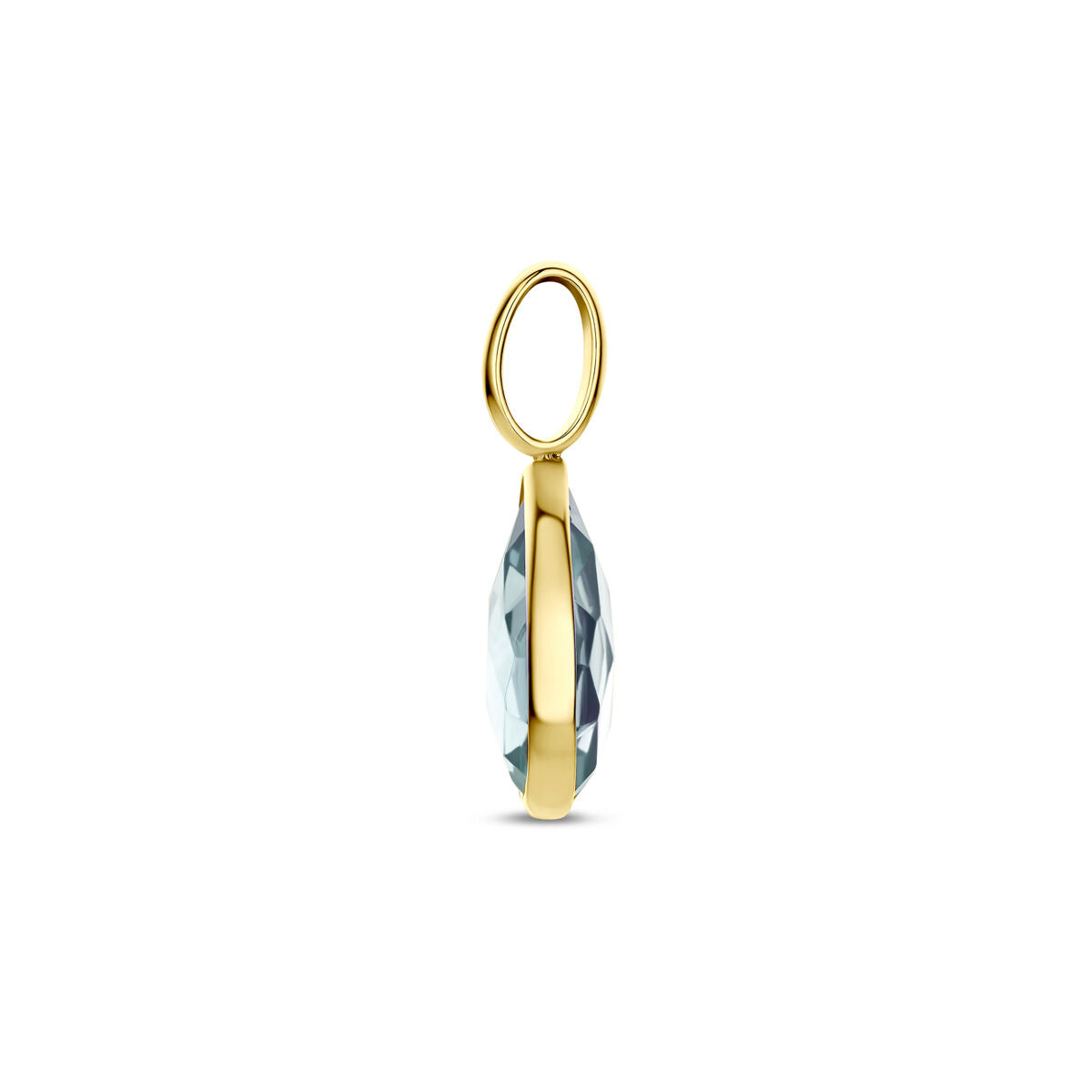 Hanger blauw topaas 9K geelgoud 10,5 mm