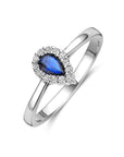 Zilveren Gerhodineerde Ring Saffier Zirkonia 1341447 - PansiteNederland.nl