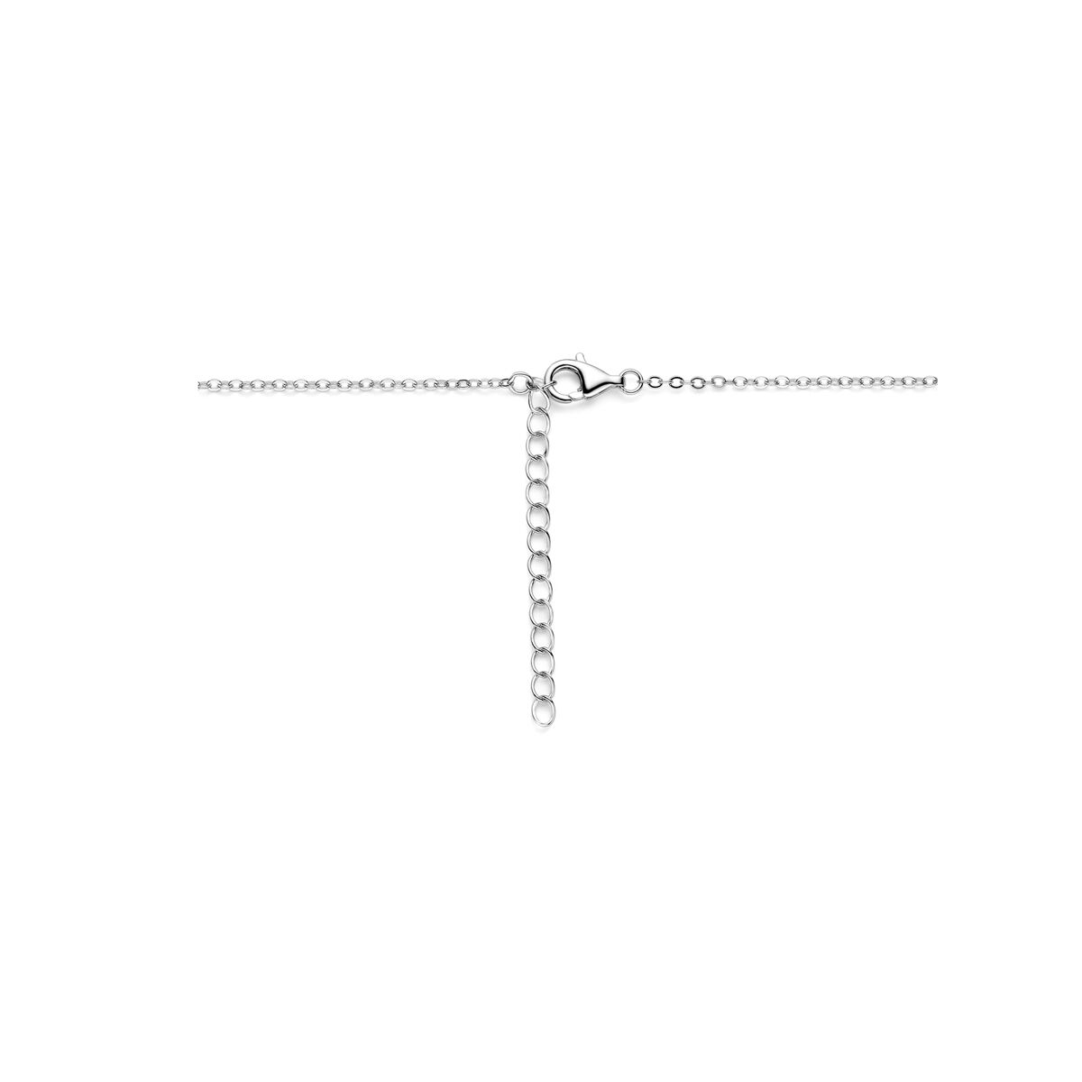 Collier hartje 41 + 4 cm zilver gerhodineerd