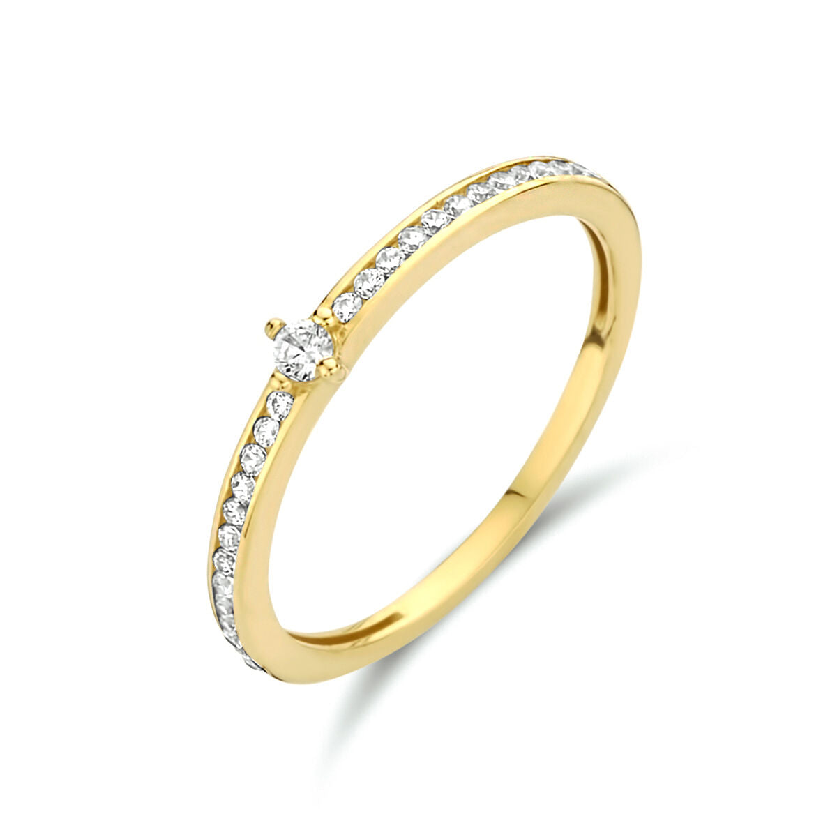 Ring zirkonia 14K geelgoud