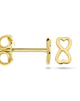 14K Geelgouden oorknoppen hart en infinity - 4027389