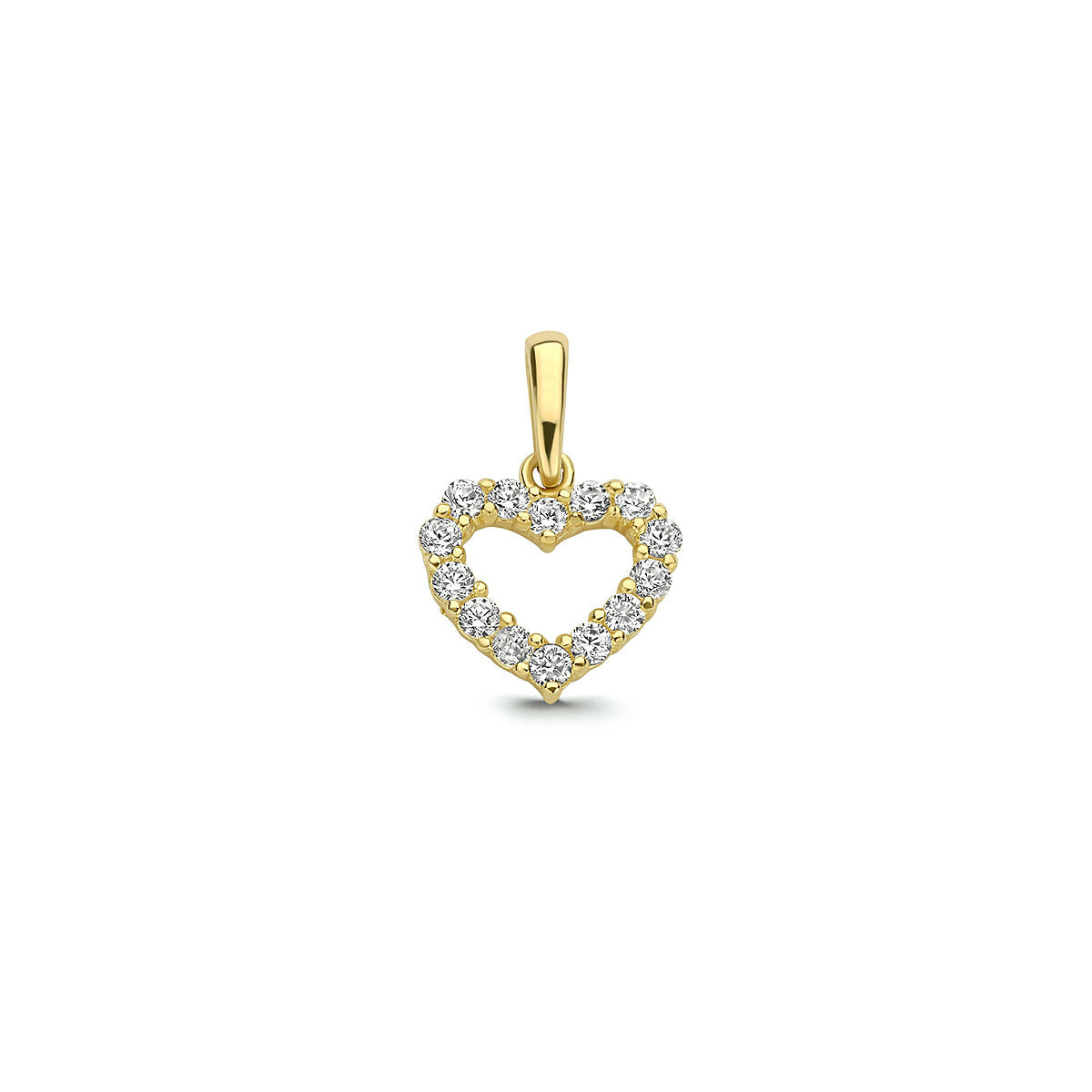 9K Geelgouden 9k hanger hart zirkonia 8 mm - 8000276 - PansiteNederland.nl