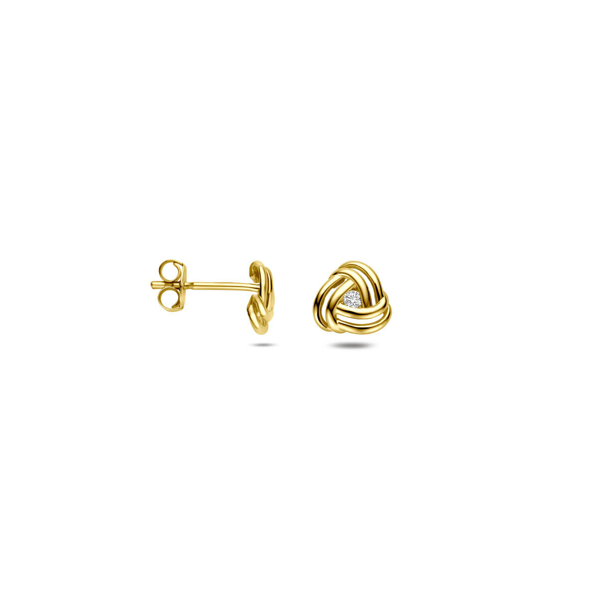 14K geelgouden oorknoppen zirkonia 6 mm - 4034653