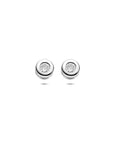 Zilveren gerhodineerde oorknoppen zirkonia 6 mm - 1341355
