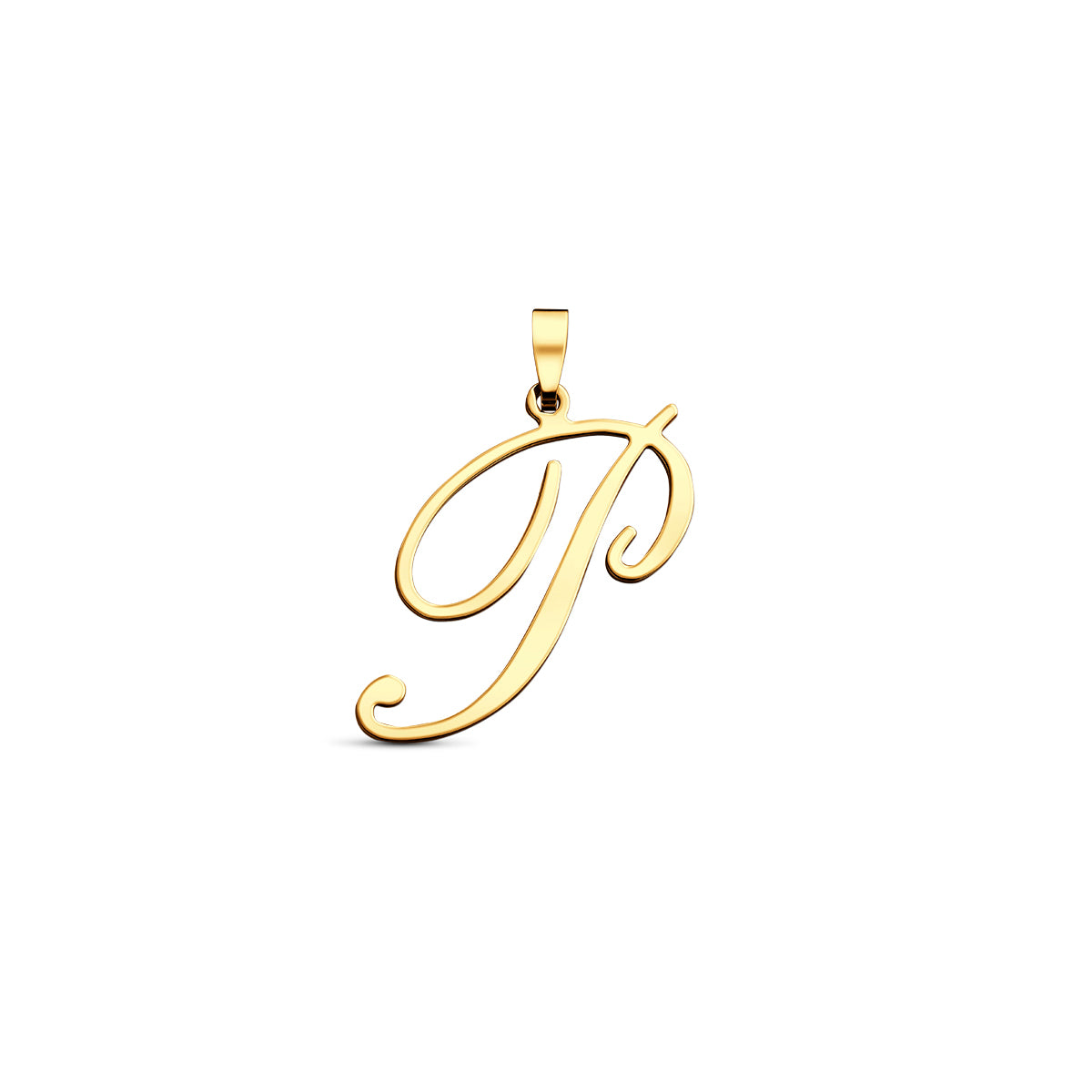 Hanger sierletter P 18 mm 14K geelgoud #Letter_P