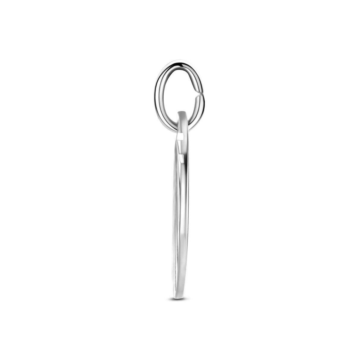 Zilveren gerhodineerde hanger poli/mat gediamanteerd 17 mm - 1341983 - PansiteNederland.nl