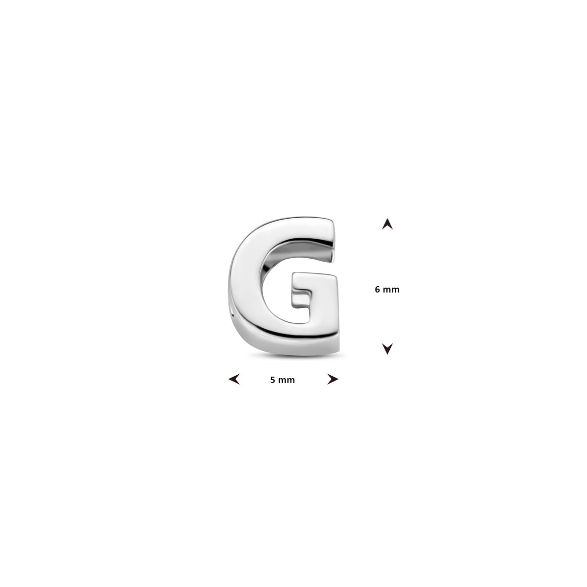 Hanger letter G 6 mm zilver #Letter_G
