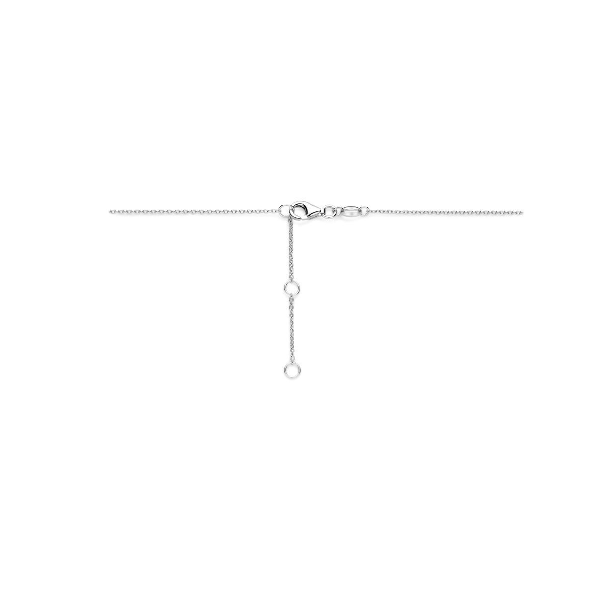 Collier zirkonia 41 - 43 - 45 cm zilver gerhodineerd