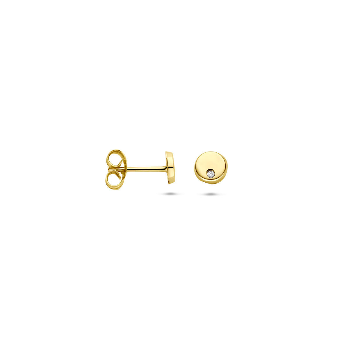 14K geelgouden oorknoppen zirkonia 4,5 mm - 4034891