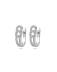 Zilveren gerhodineerde klapoorringen zirkonia 14 mm - 1340689