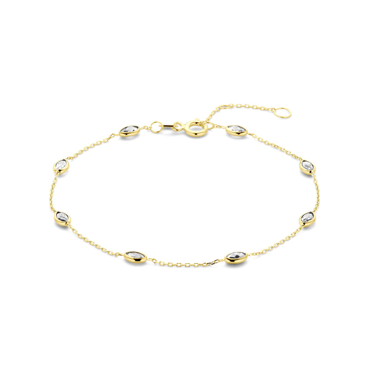 Fantasy Collection 9K armband zirkonia 16,5 - 17,5 - 18,5 cm 9K geelgoud