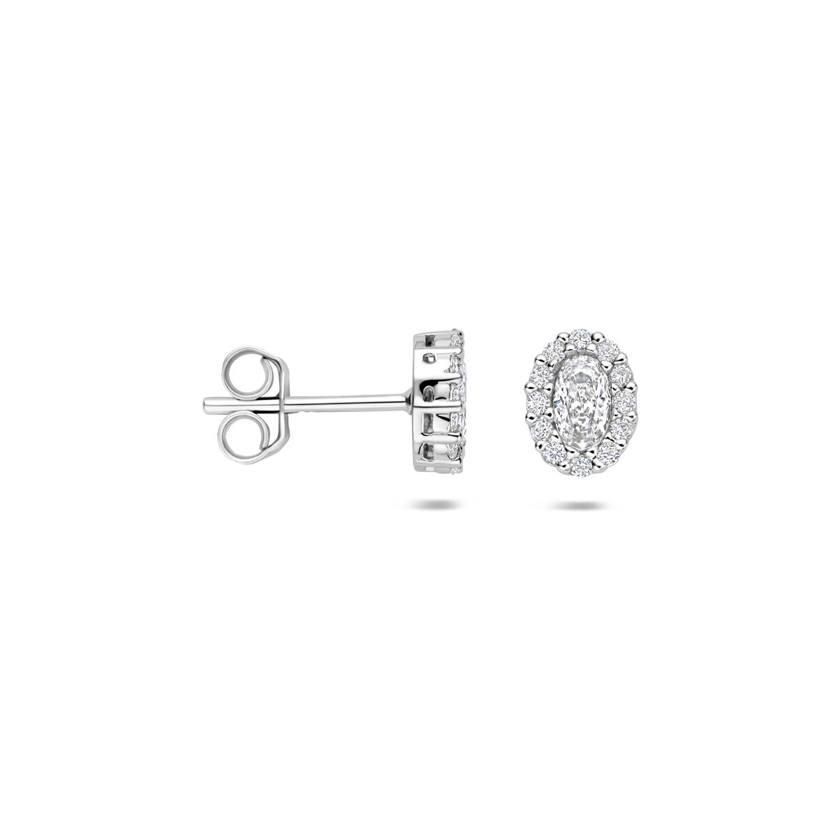 Fantasy Collection Oorbellen zirkonia 8 mm zilver