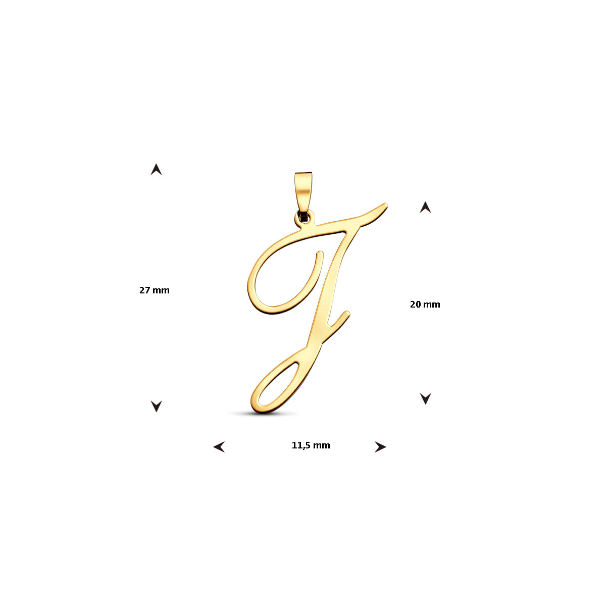 Hanger sierletter J 20 mm 14K geelgoud #Letter_J