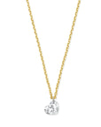 18K geelgoud collier hart diamant 40 - 42 - 44 cm 0.15ct g si 7000227 - PansiteNederland.nl