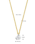 18K geelgoud collier hart diamant 40 - 42 - 44 cm 0.15ct g si 7000227 - PansiteNederland.nl