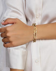 18K Geelgoud Armband Paperclip Ronde Buis 12,5 Mm 19 Cm 7000246