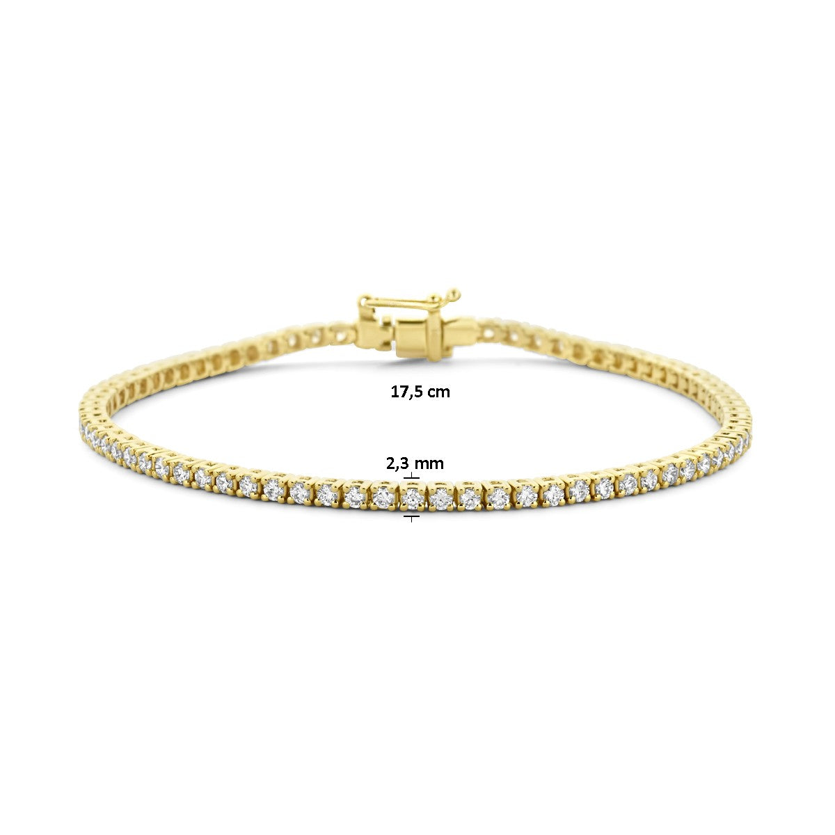 18K Geelgoud Tennisarmband Diamant 2.00Ct H Si 2,3 Mm 17,5 Cm 7000249 - PansiteNederland.nl