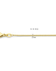 18K geelgoud collier gourmette 4-zijdes geslepen 1,2 mm 41 - 43 - 45 cm 7000263