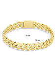 18K Geelgoud Armband Massief Gourmette 10 Mm 21 Cm 7000276 - PansiteNederland.nl